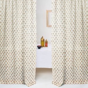 Botanical Print Hand Block Curtain HG-05A