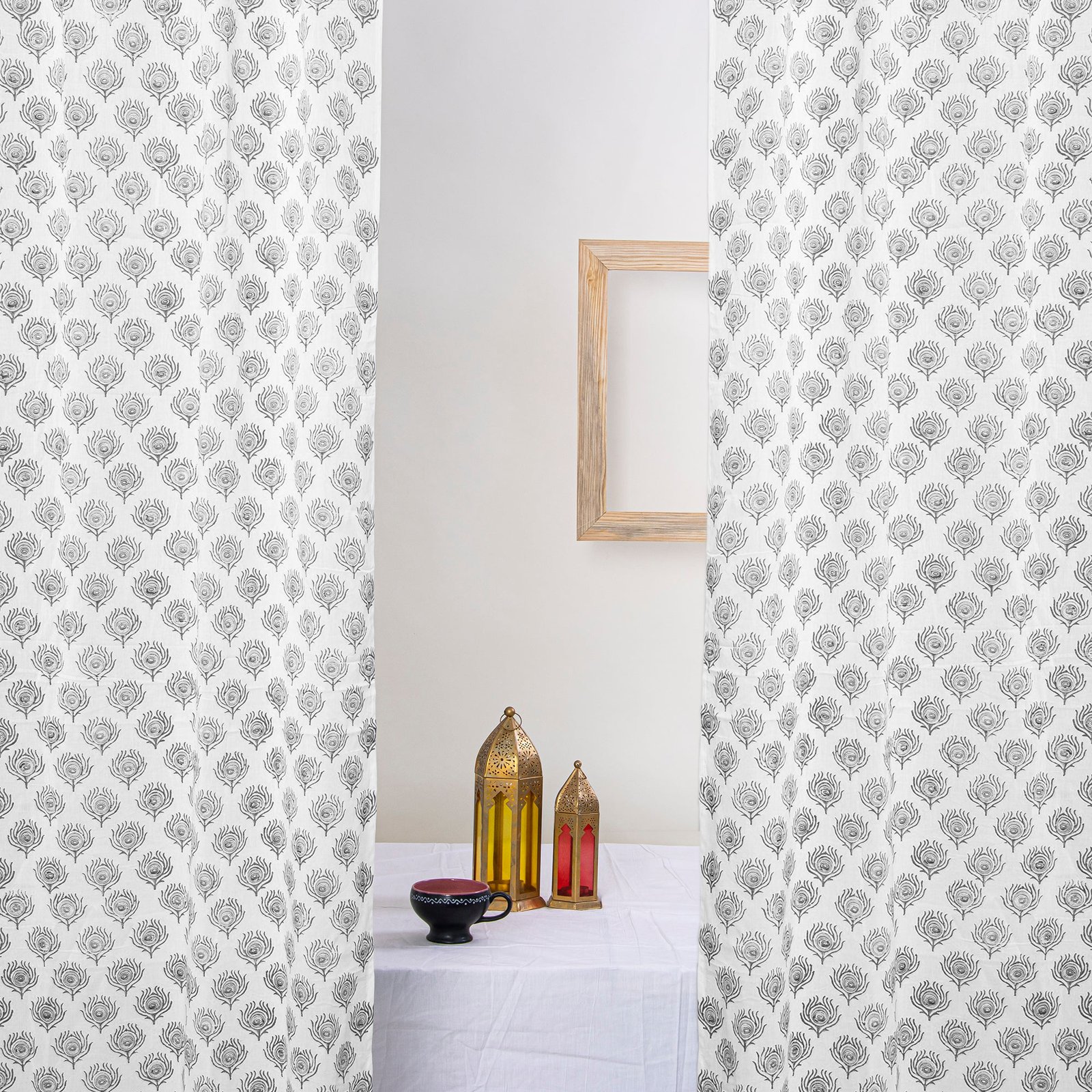 Handcrafted Block Printed Room Divider Curtain HG-05B - Image 2