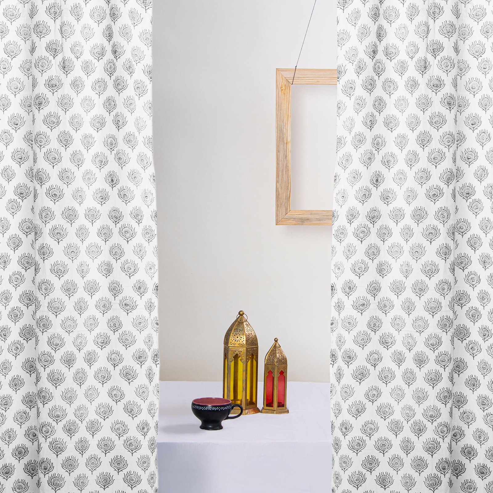 Handcrafted Block Printed Room Divider Curtain HG-05B - Image 3