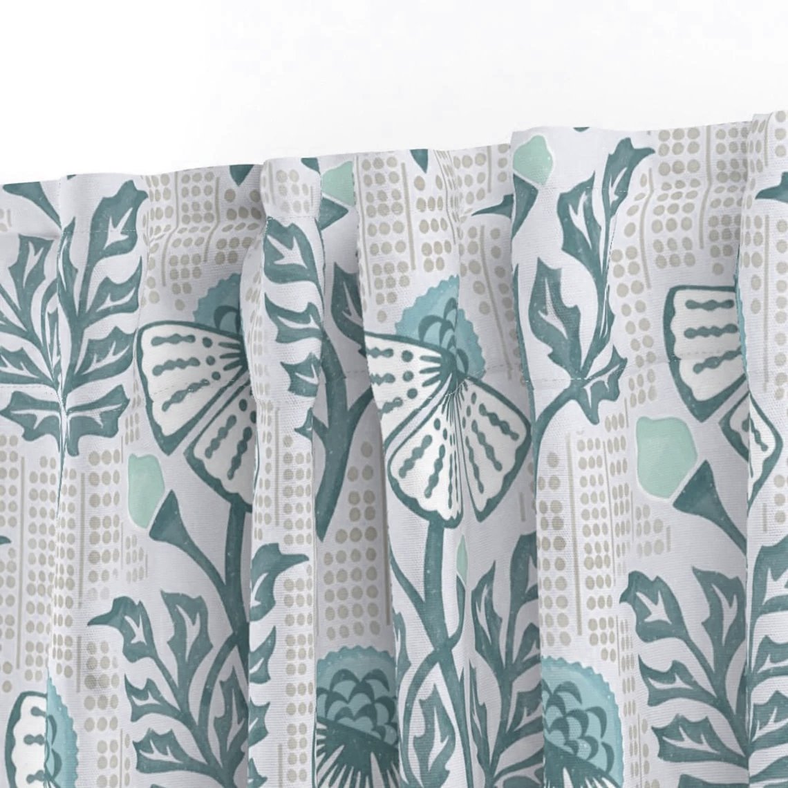 Elegant Floral Hand Block Print Curtain HG-07A - Image 2