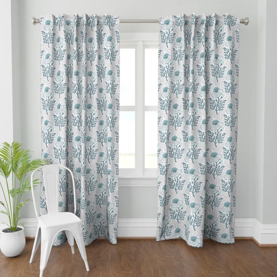 Elegant Floral Hand Block Print Curtain HG-07A - Image 3