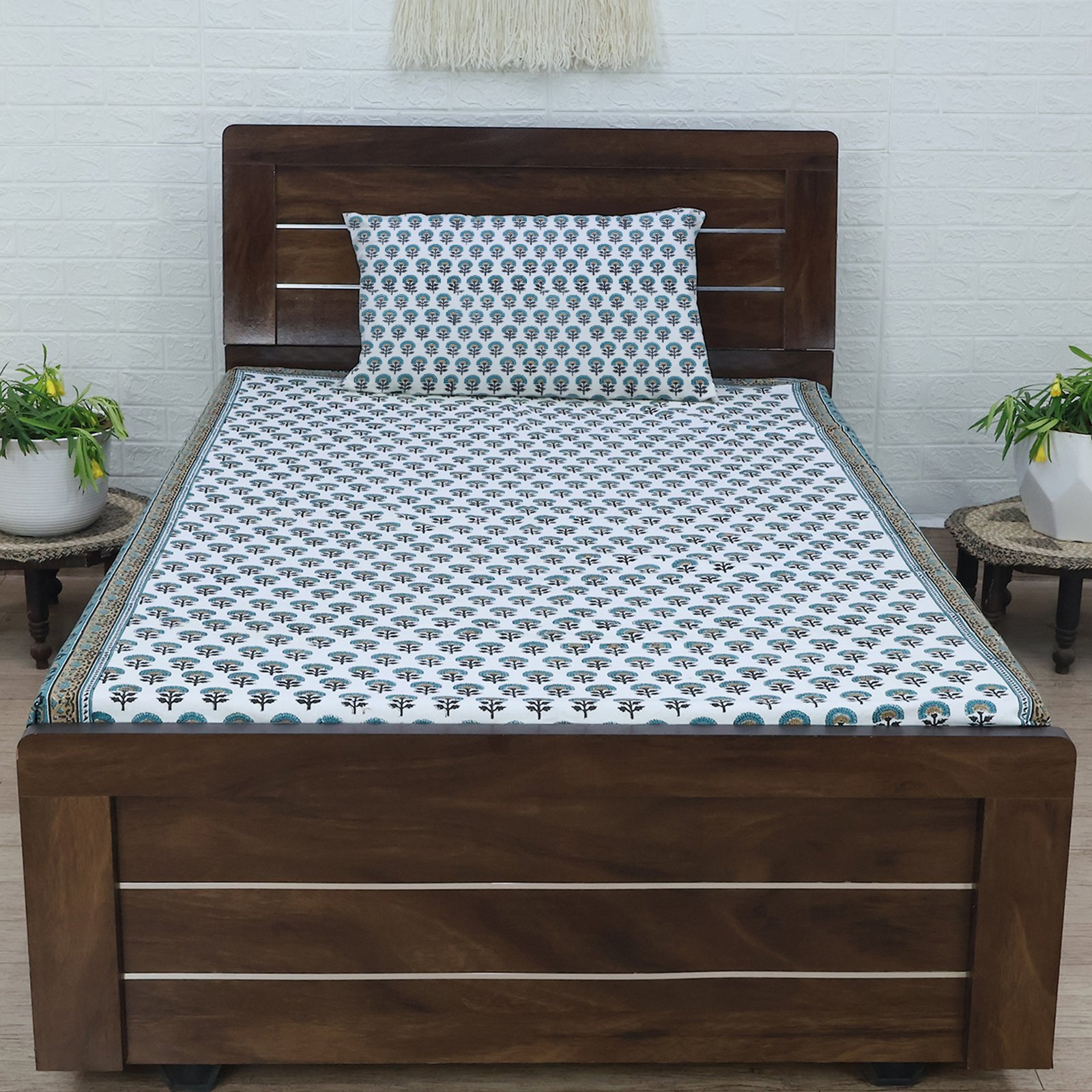 Handmade Indian Block Print Cotton Bedsheet HG-BS-02