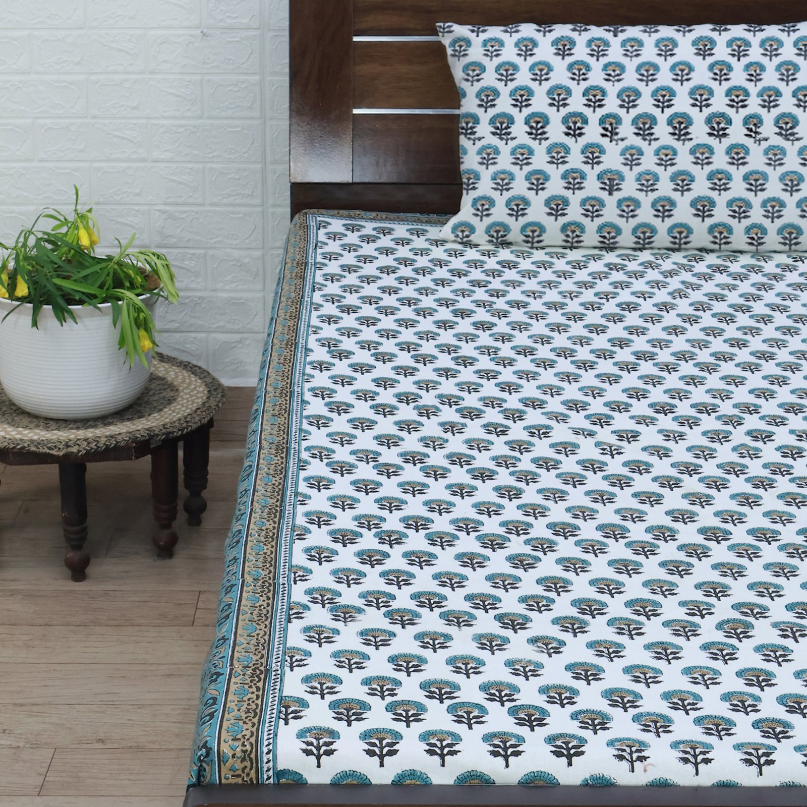 Handmade Indian Block Print Cotton Bedsheet HG-BS-02 - Image 2