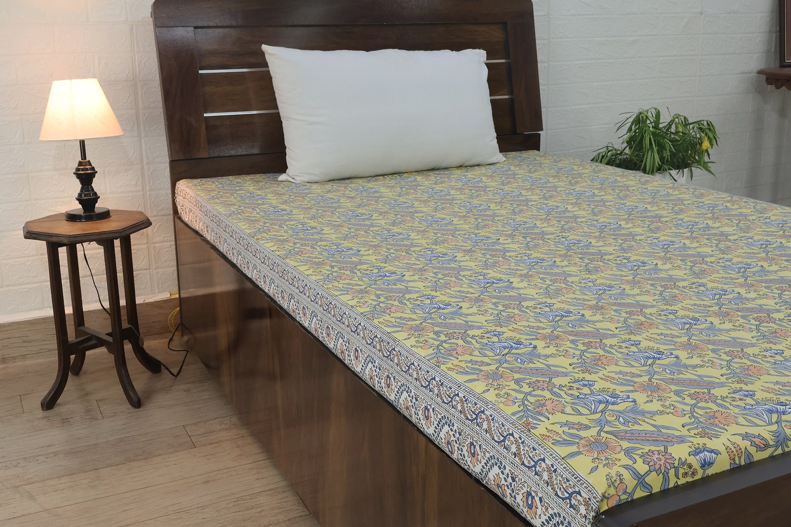 Ethnic Floral Hand Block Printed Bedsheet HG-BS-03 - Image 3