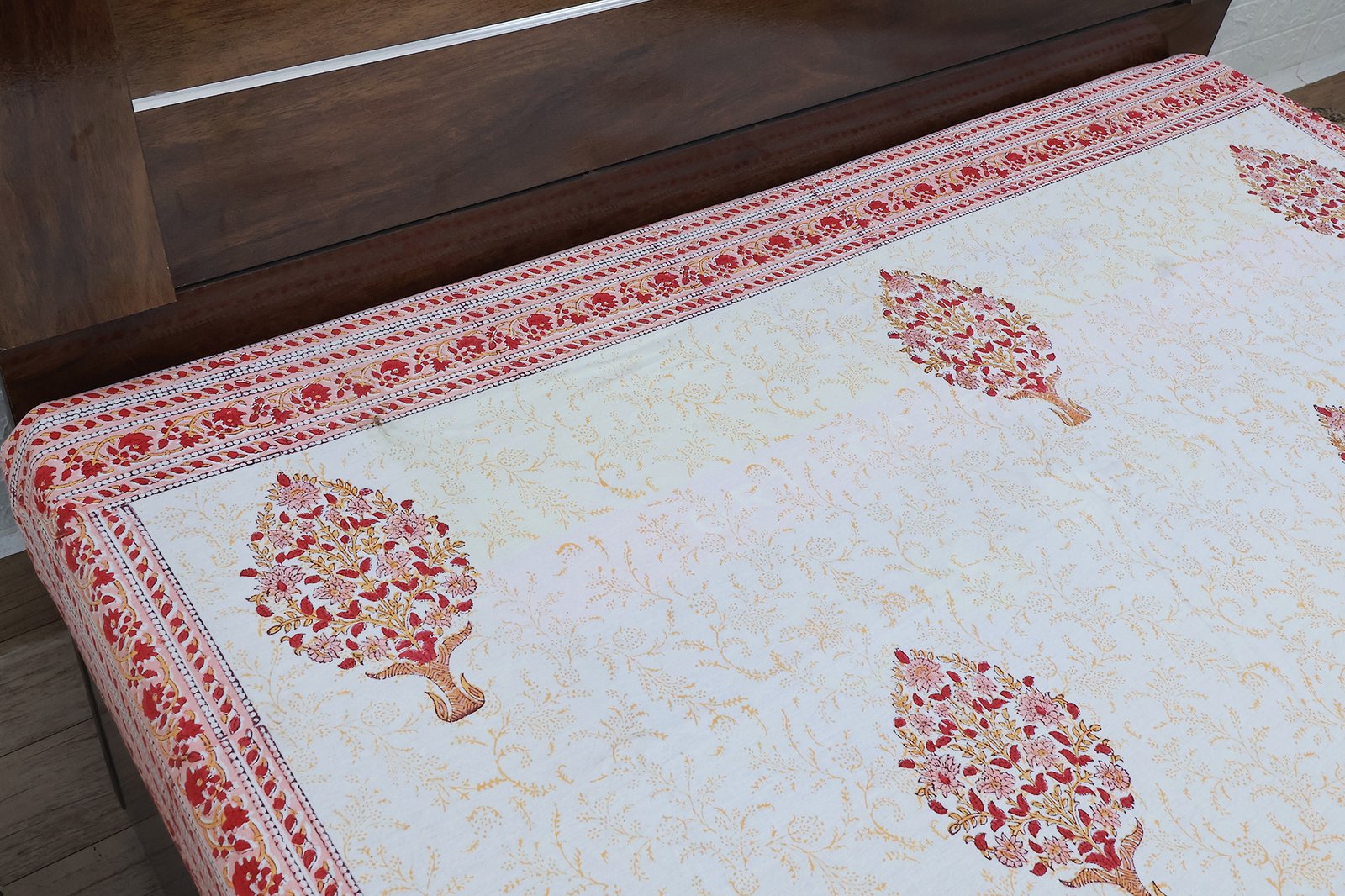 Ethnic Floral Hand Block Printed Bedsheet HG-BS-07 - Image 3