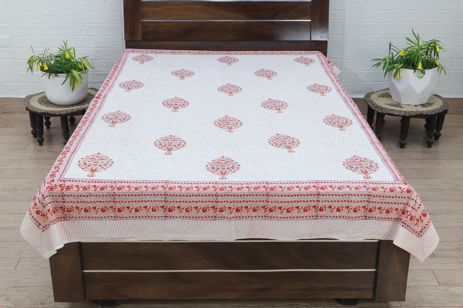 Ethnic Floral Hand Block Printed Bedsheet HG-BS-07 - Image 6