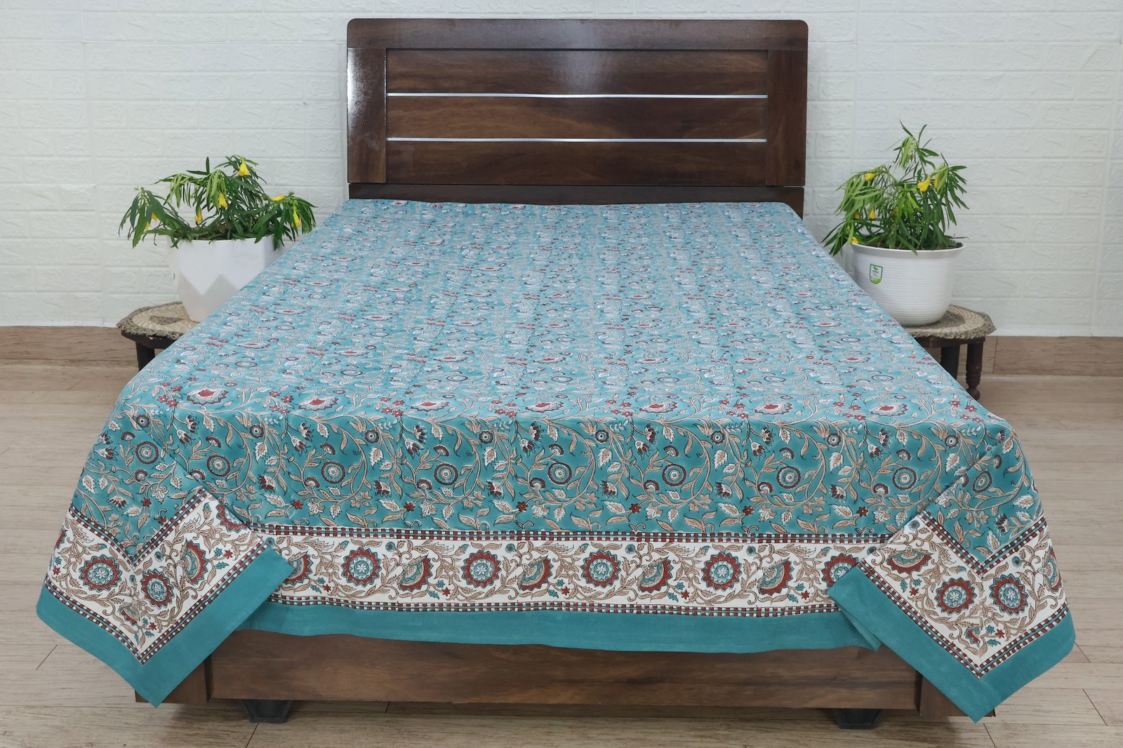 Handmade Cotton Bedsheet with Block Print Design HG-BS-08 - Image 4