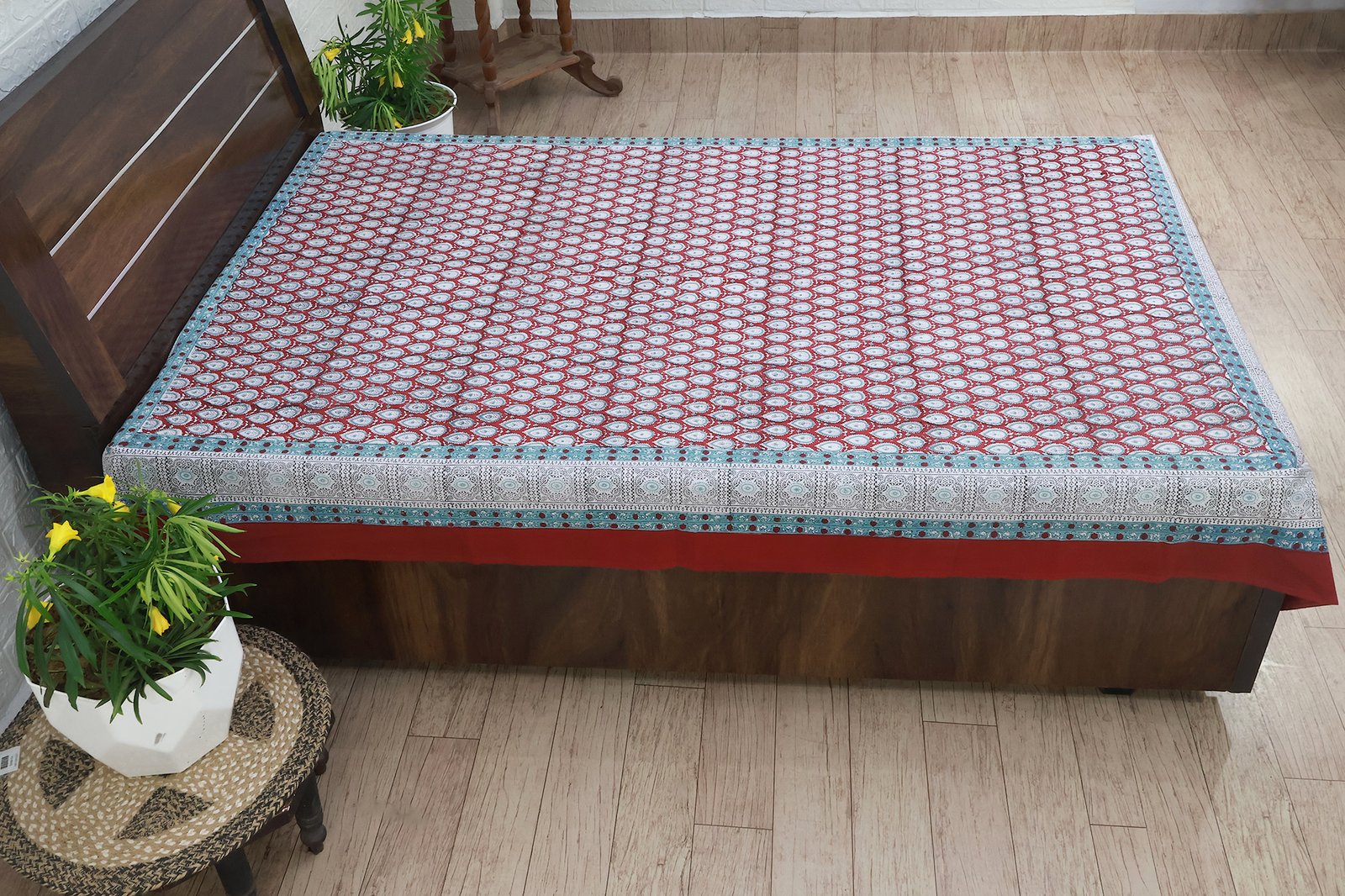 Elegant Floral Hand Block Printed Bedsheet HG-BS-09 - Image 6