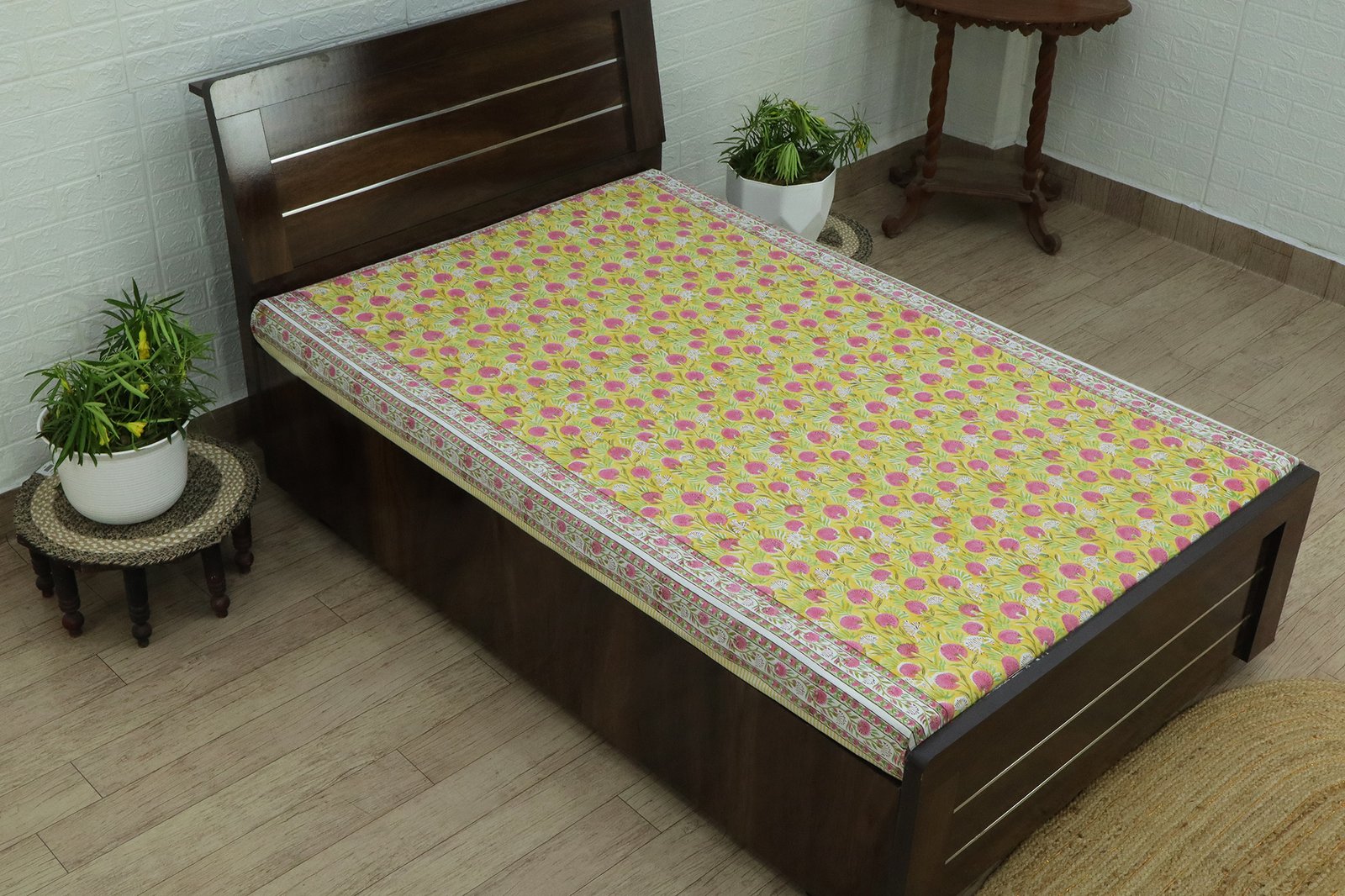 Indian Hand Block Printed Cotton Bed Cover HG-BS-10 - Image 3