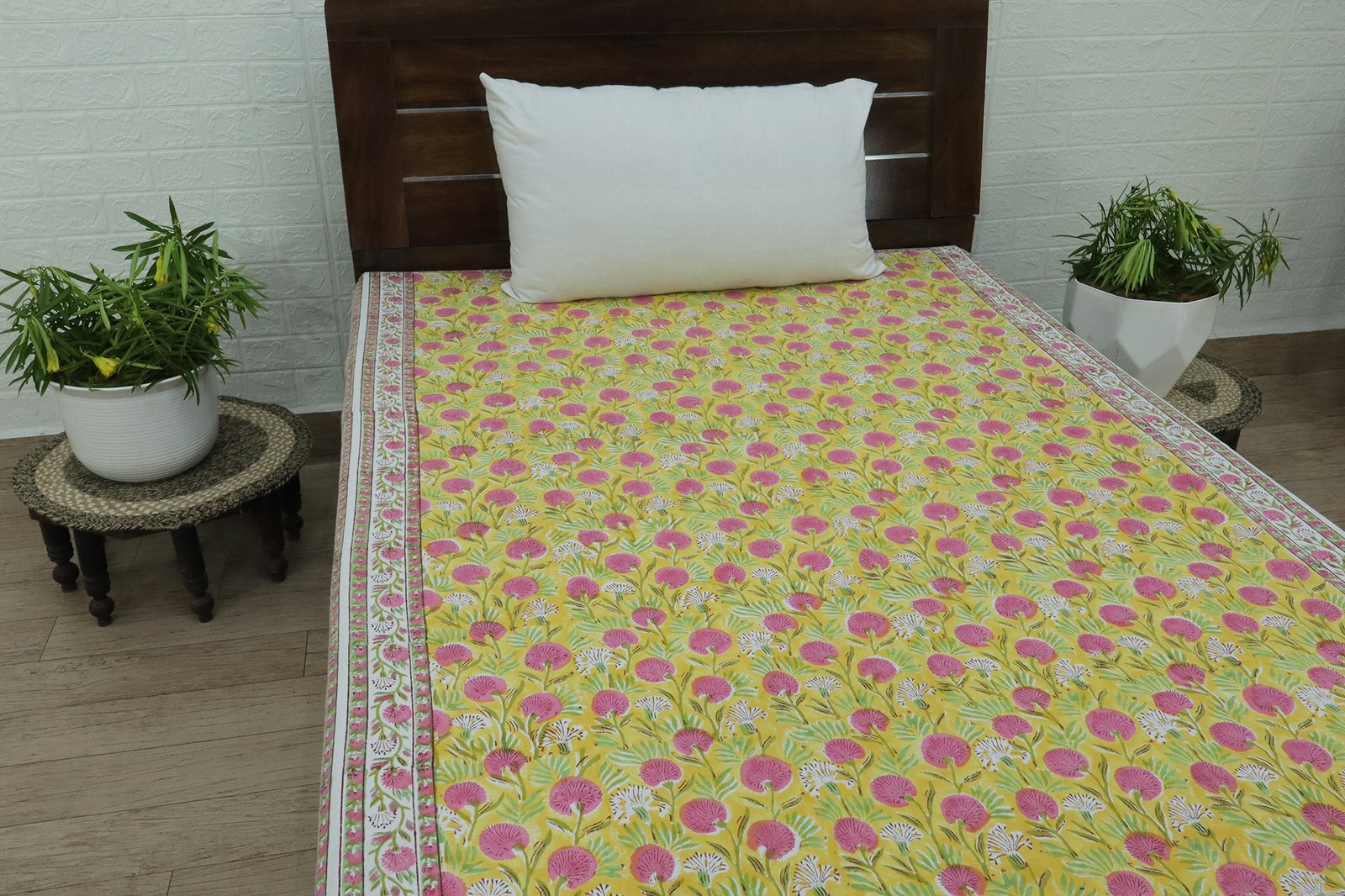 Indian Hand Block Printed Cotton Bed Cover HG-BS-10 - Image 6