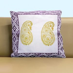 Elegant Floral Hand Block Printed Cushion Cover HG-CC-04B
