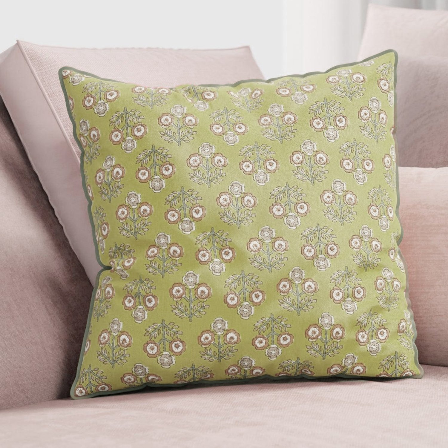 Eco-Friendly Cotton Cushion Cover with Block Print HG-CC-06A - Image 3