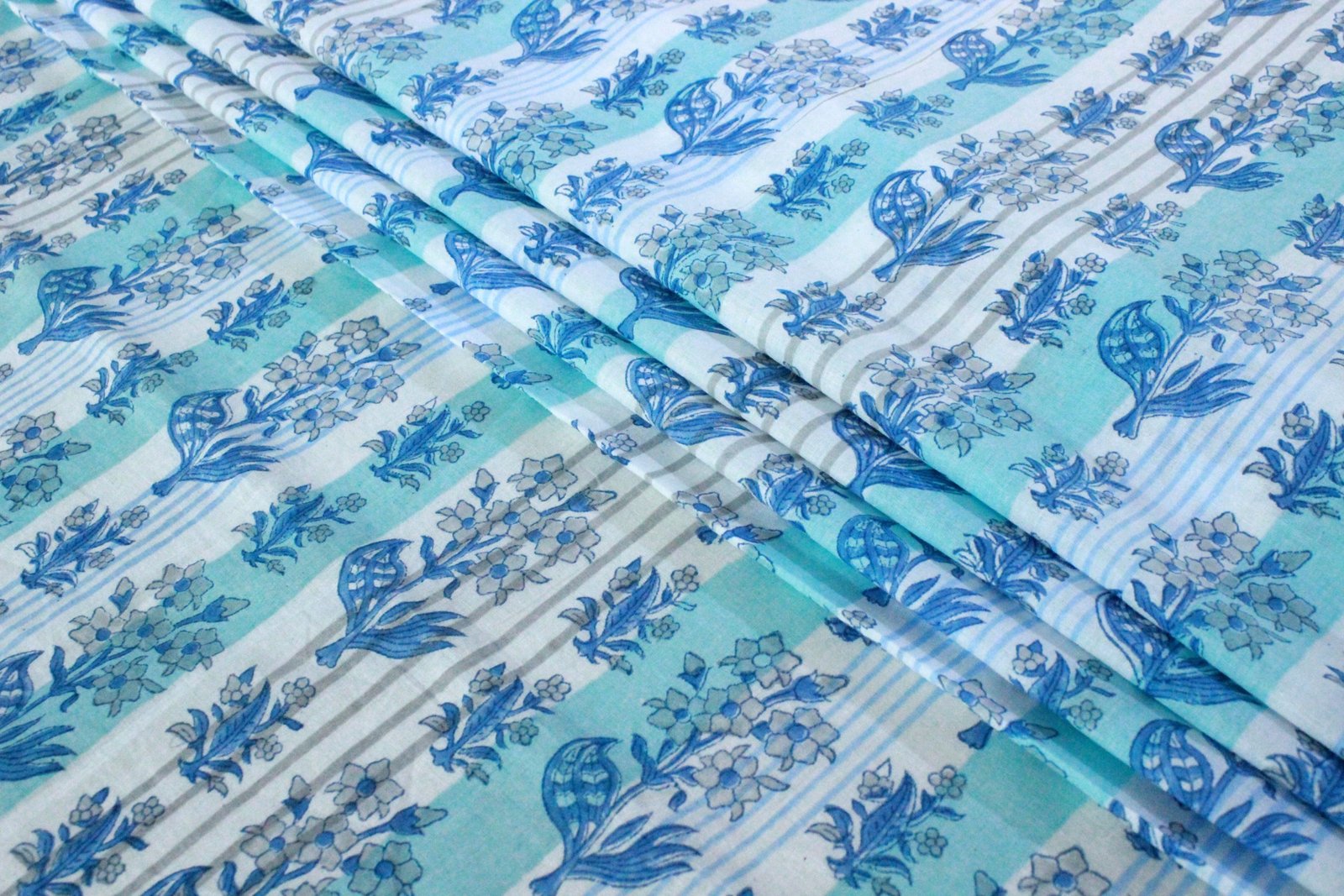 Decorative Hand Block Printed Cotton Fabric - HG-FB-1463 - Image 2