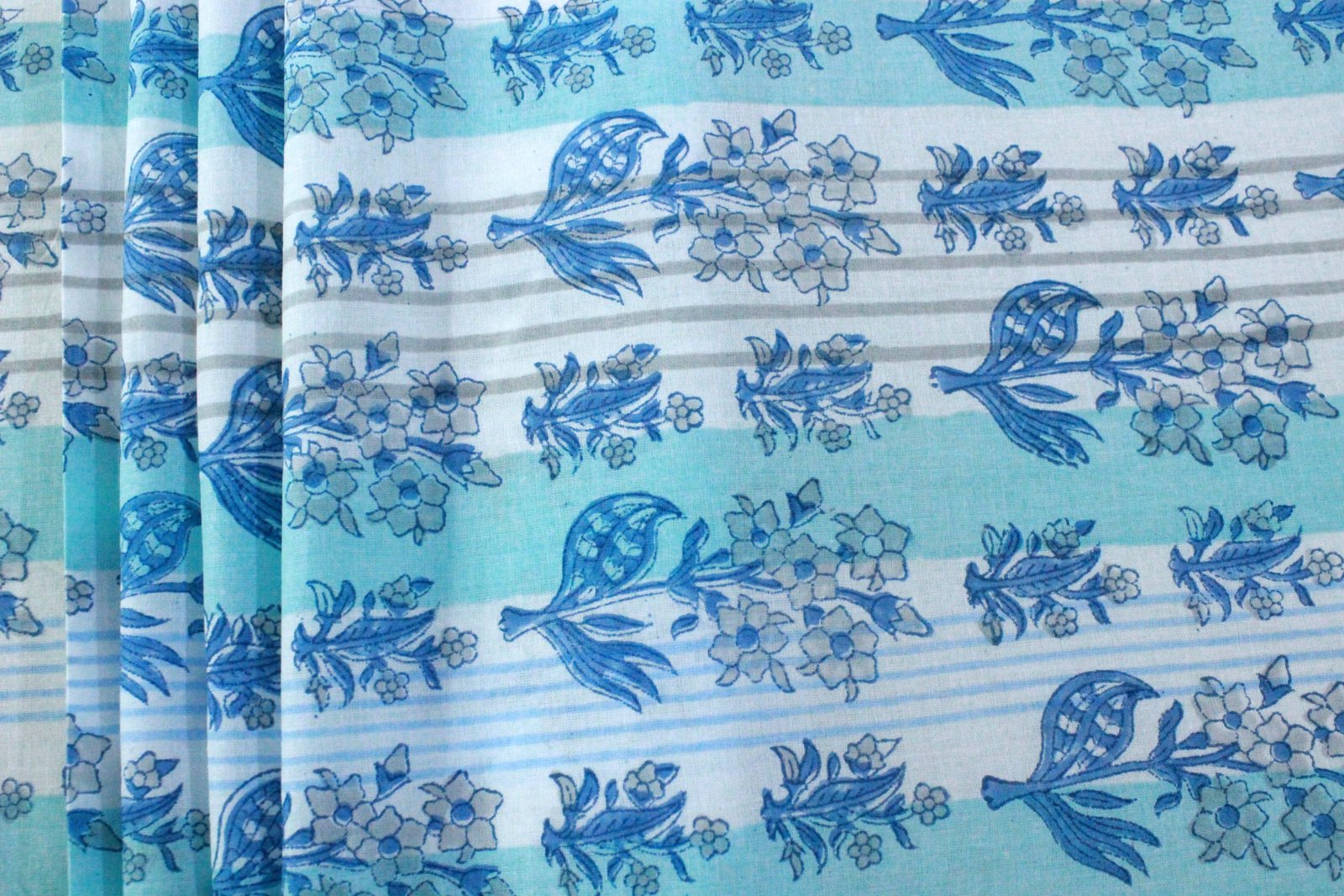 Decorative Hand Block Printed Cotton Fabric - HG-FB-1463 - Image 3