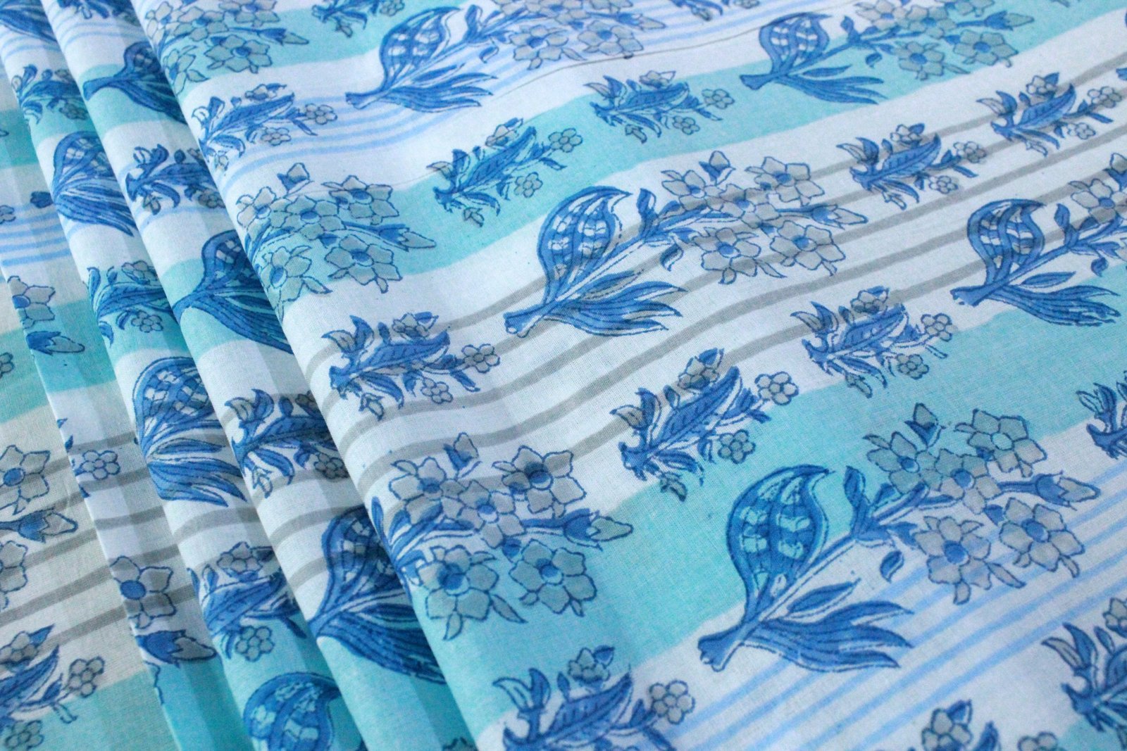 Decorative Hand Block Printed Cotton Fabric - HG-FB-1463 - Image 5