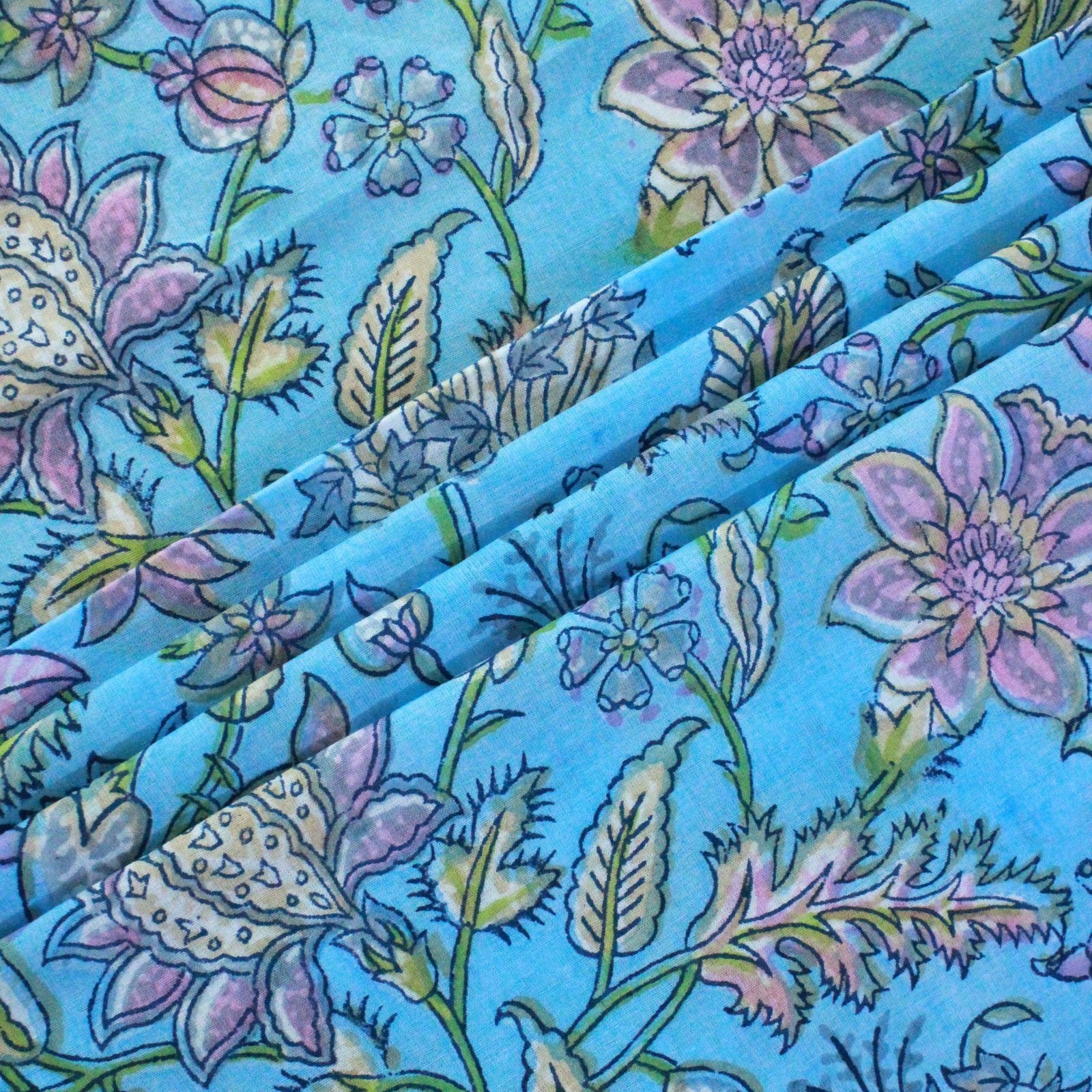 Hand Block Printed Cotton Fabric HG-FB-1464