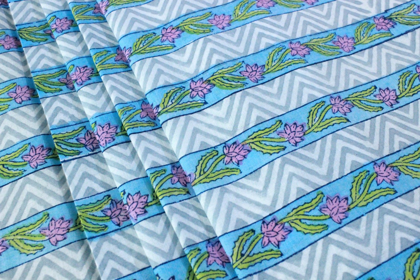 Handmade Indian Block Print Cotton Fabric HG-FB-1465 - Image 4