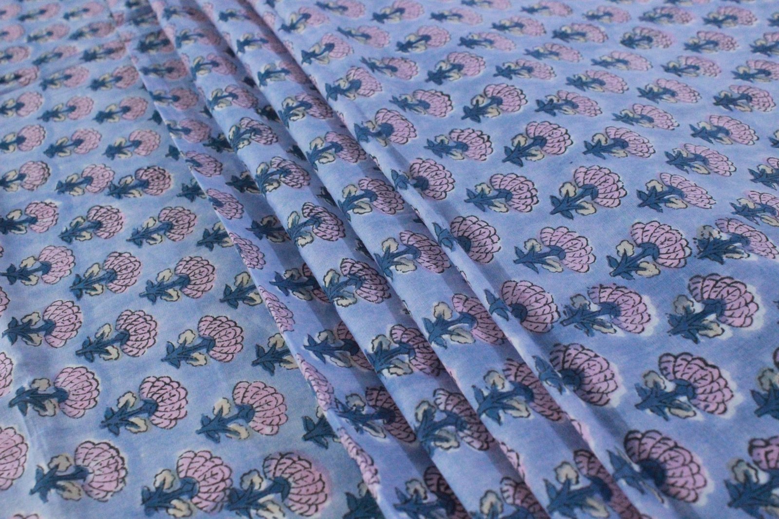 Ethnic Floral Hand Block Printed Cotton Fabric HG-FB-1466 - Image 2