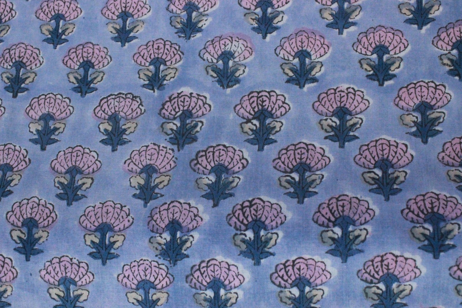 Ethnic Floral Hand Block Printed Cotton Fabric HG-FB-1466 - Image 4