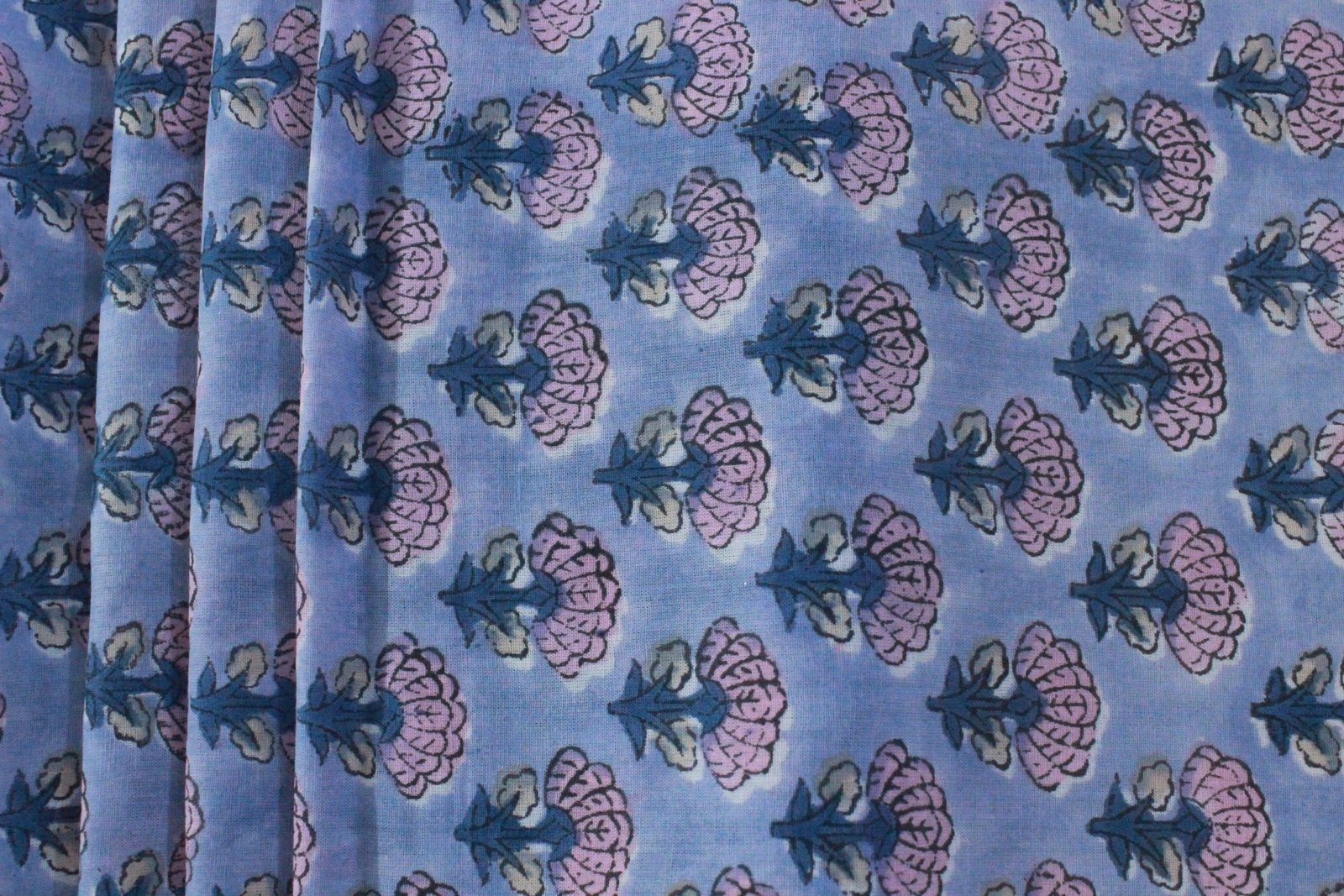Ethnic Floral Hand Block Printed Cotton Fabric HG-FB-1466 - Image 5