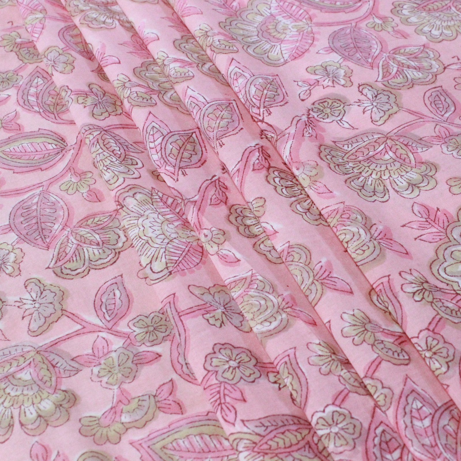 Indian Cotton Fabric with Block Print Design HG-FB-1468