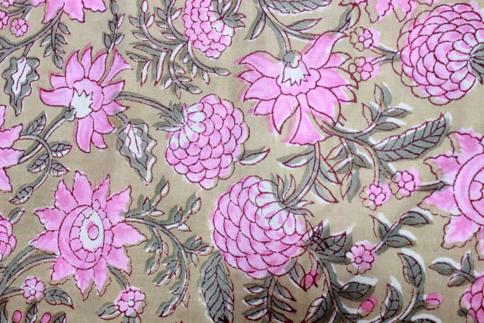 Elegant Floral Hand Block Printed Cotton Fabric HG-FB-1470 - Image 4