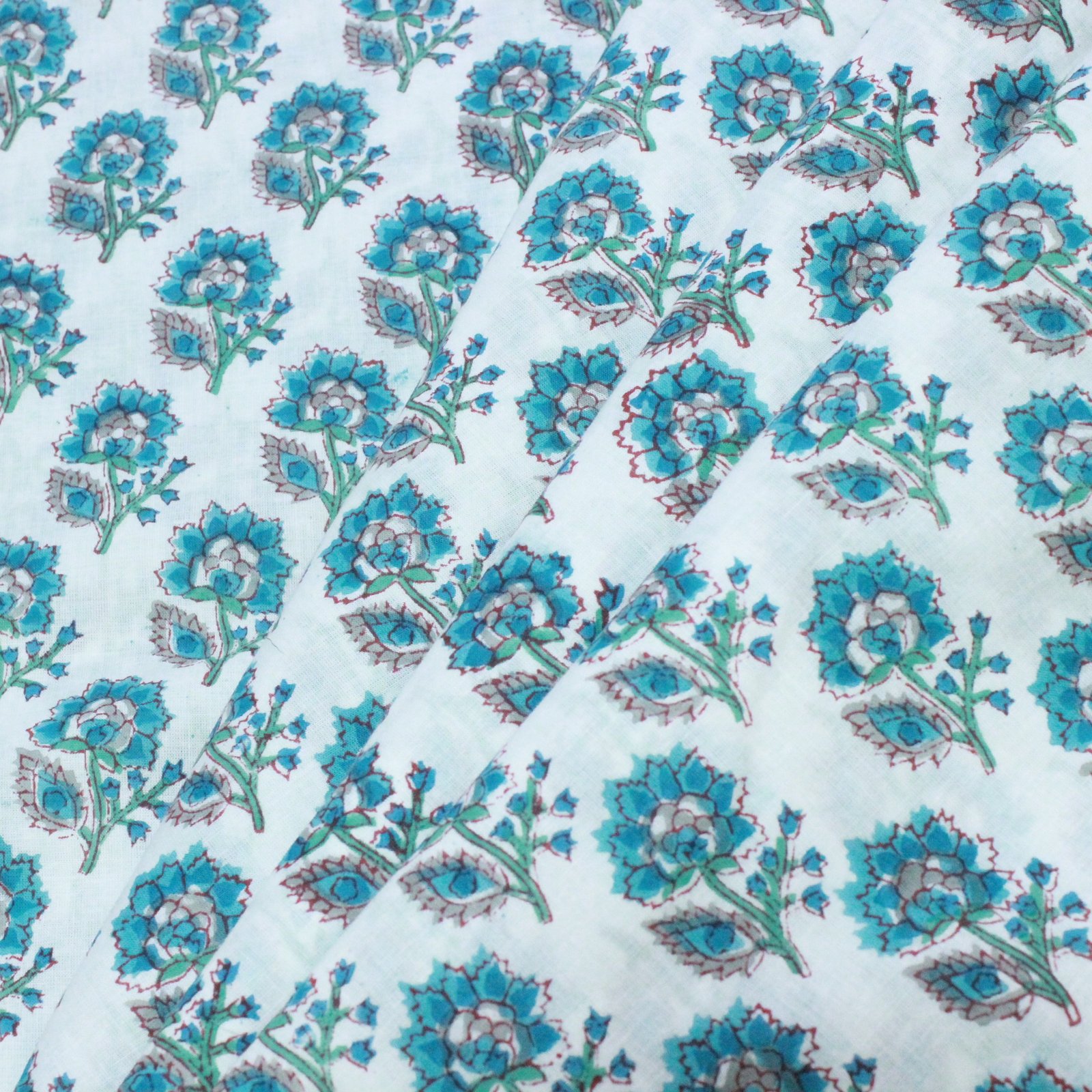 Decorative Hand Block Printed Cotton Fabric HG-FB-1472
