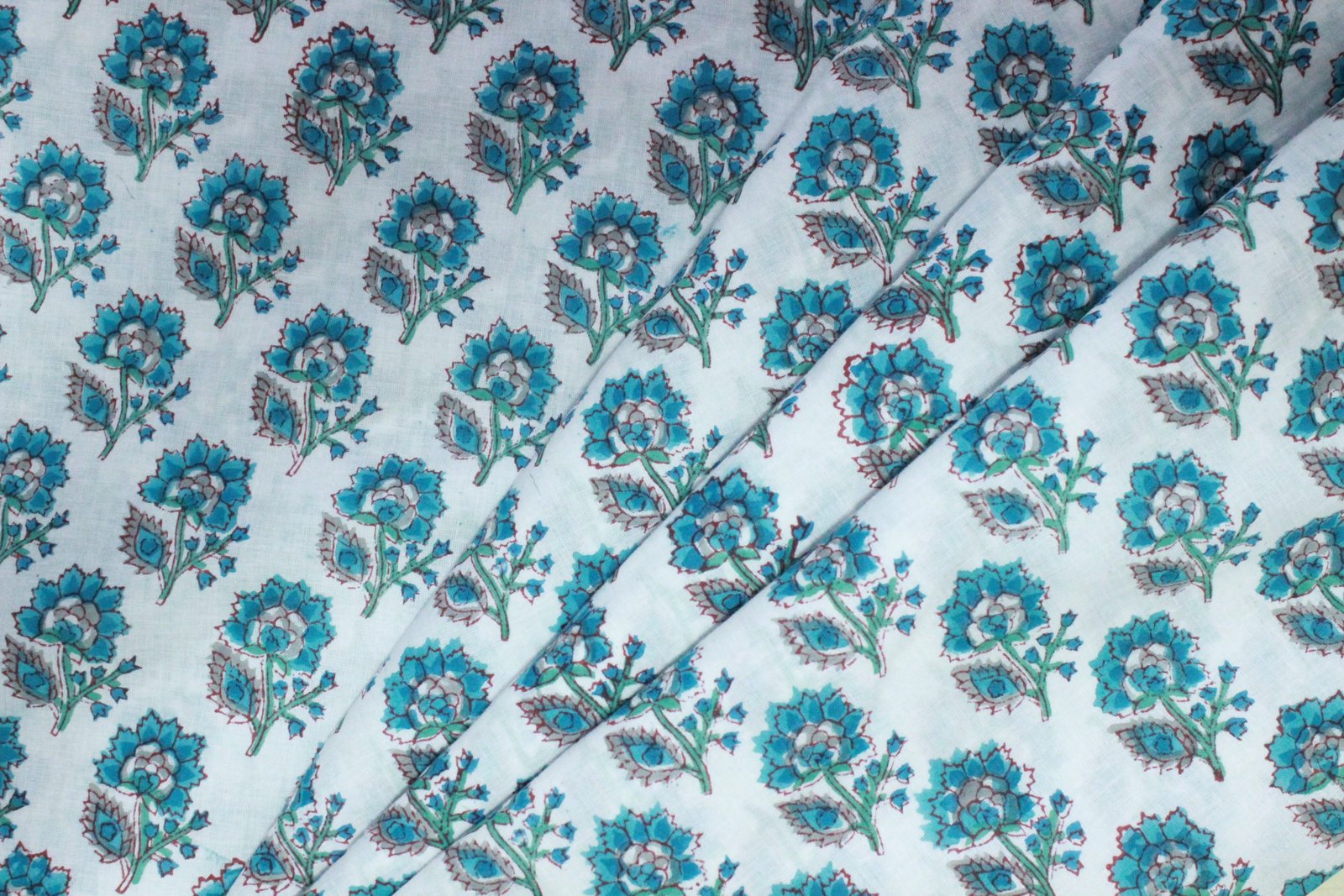 Decorative Hand Block Printed Cotton Fabric HG-FB-1472 - Image 5