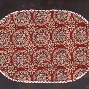 Ethnic Floral Hand Block Printed Floor Mat HG-MT-004