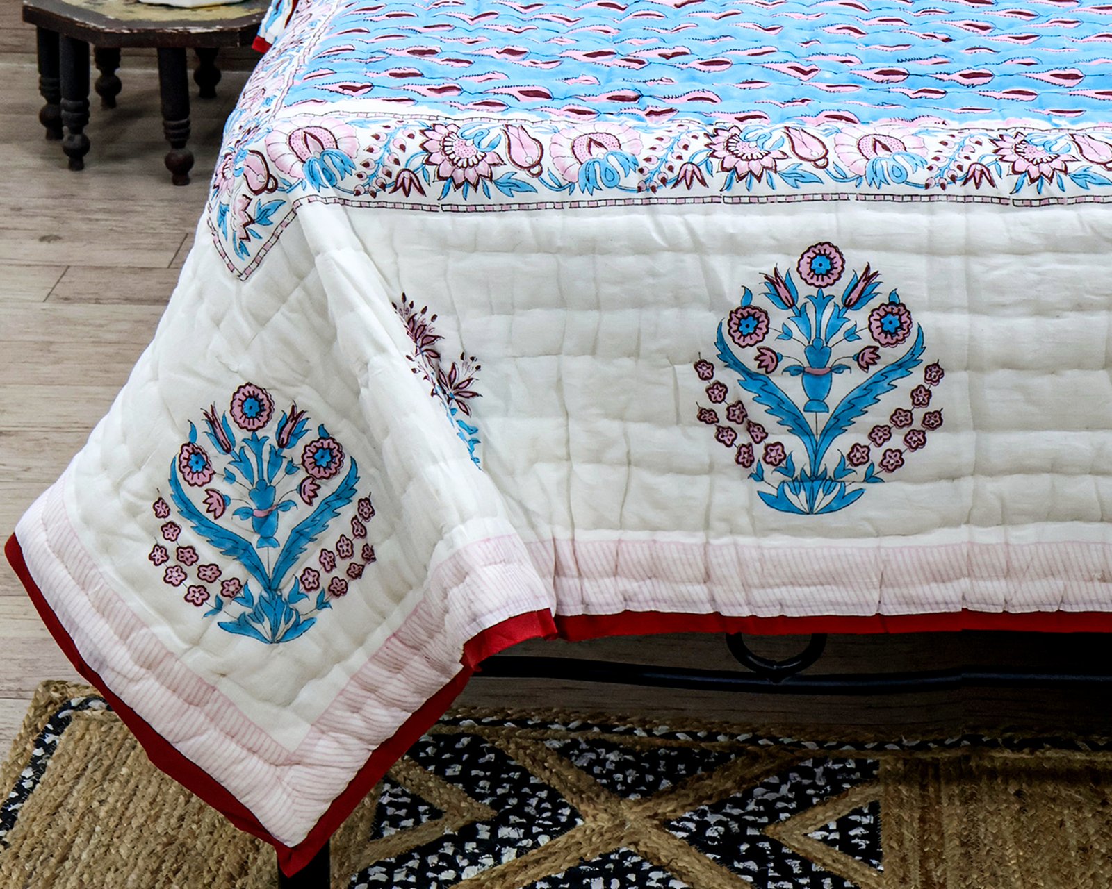 Hand Block Printed Cotton Quilt HG-QLT-002 - Image 4