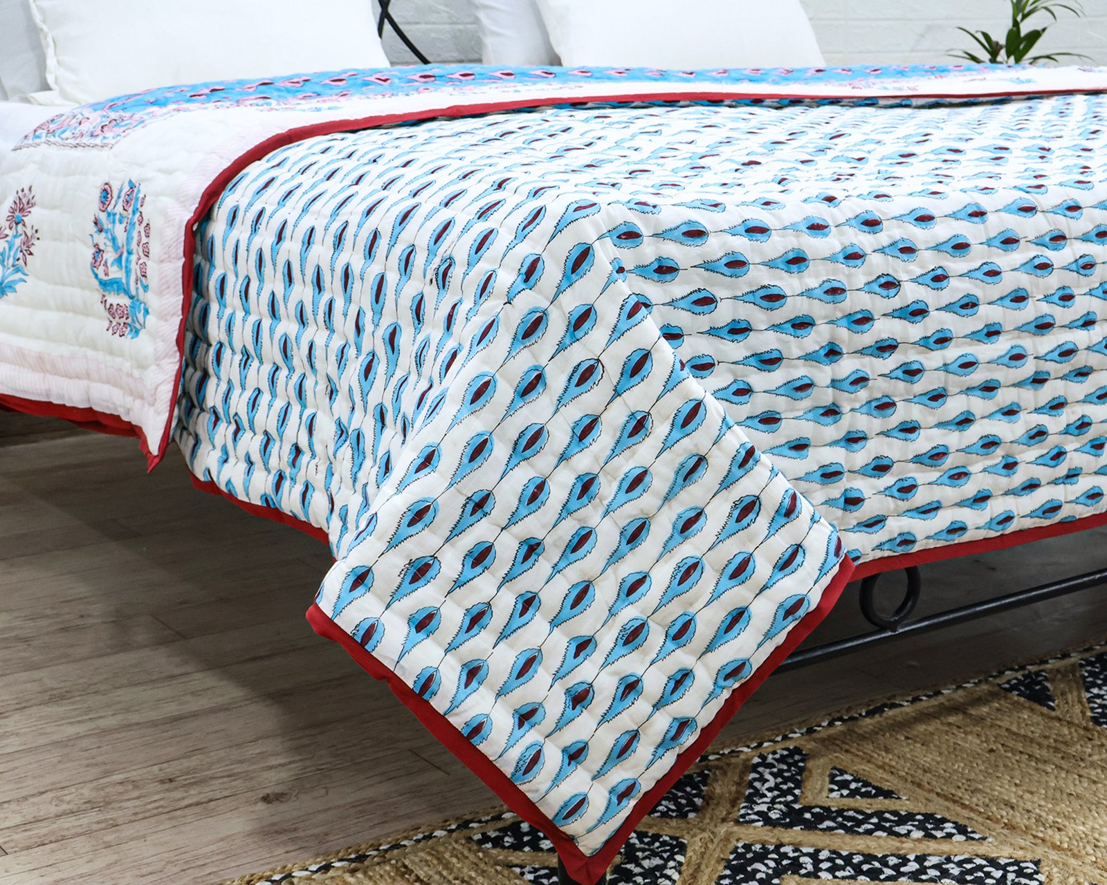 Hand Block Printed Cotton Quilt HG-QLT-002 - Image 5