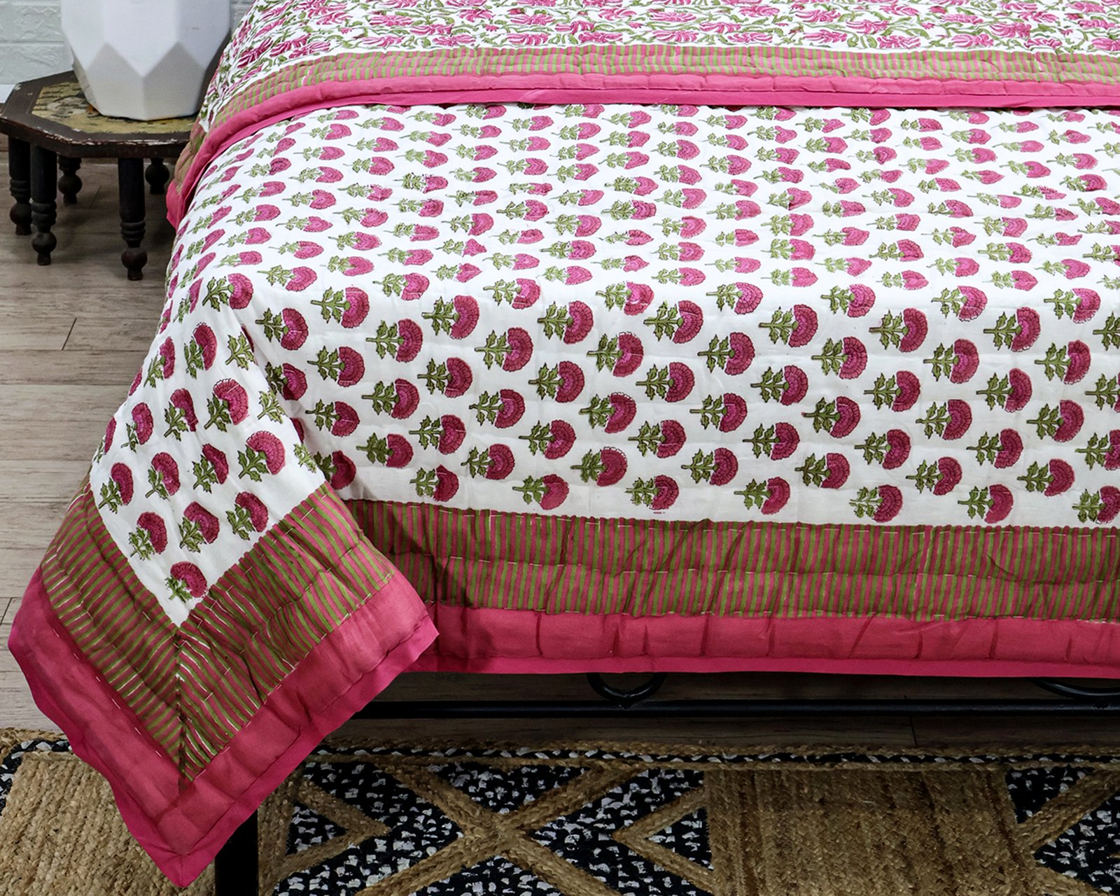 Eco-Friendly Cotton Quilt – Hand Block Print HG-QLT-007 - Image 4
