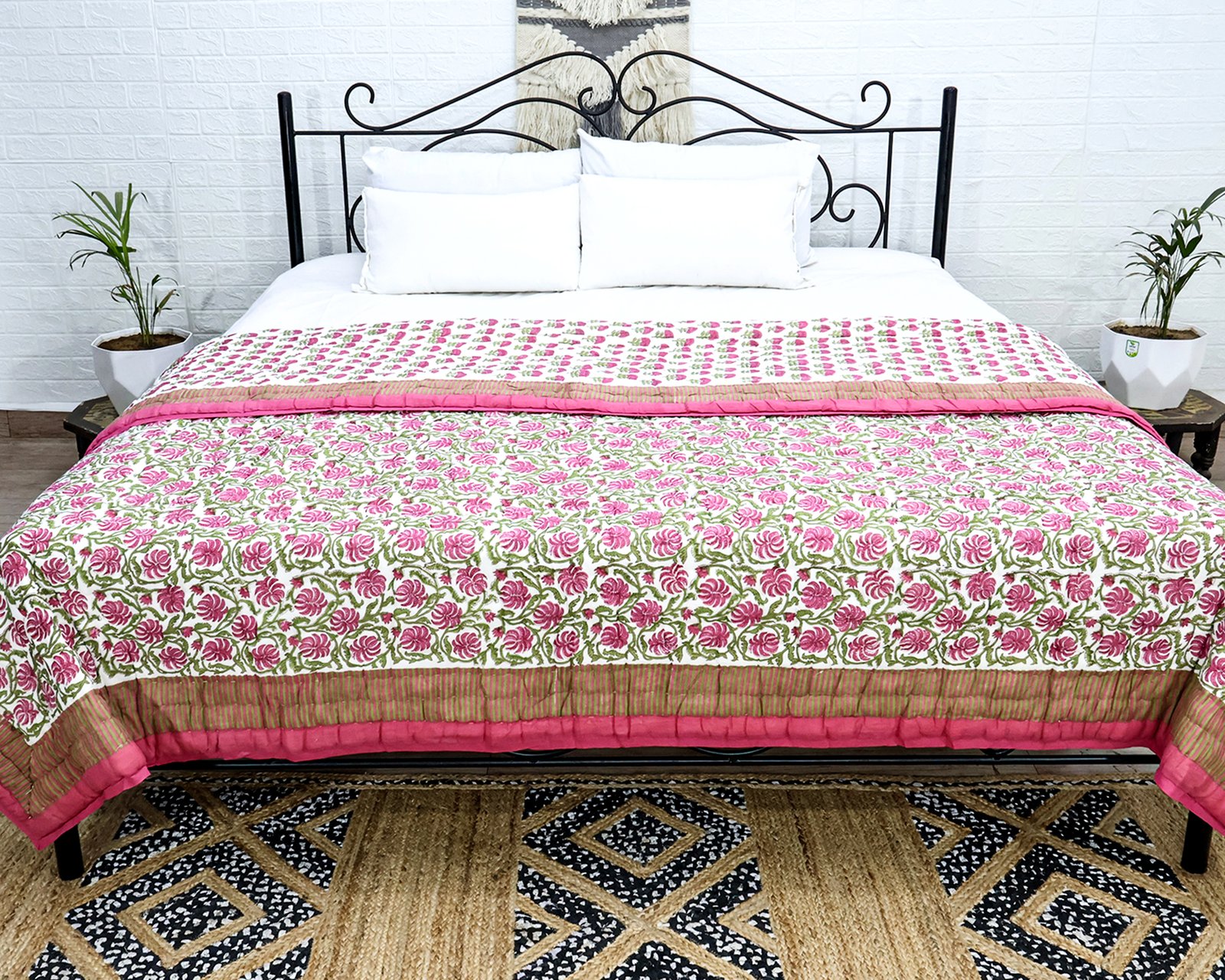 Eco-Friendly Cotton Quilt – Hand Block Print HG-QLT-007 - Image 5