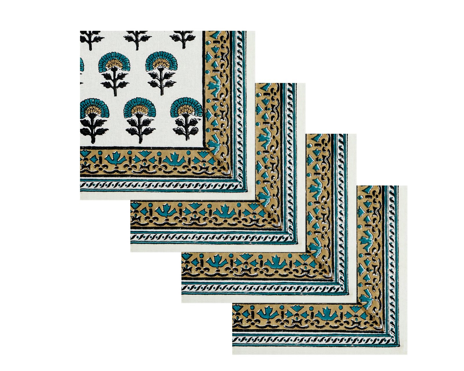 Hand Block Printed Cotton Napkin Set NP-5002 - Image 2