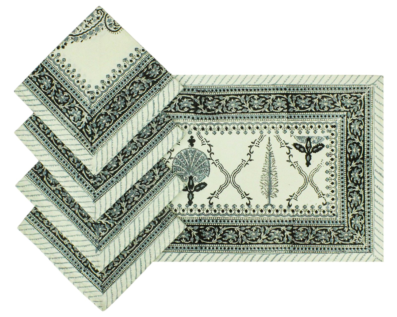 Handmade Indian Block Print Cotton Napkins NP-5003 - Image 4