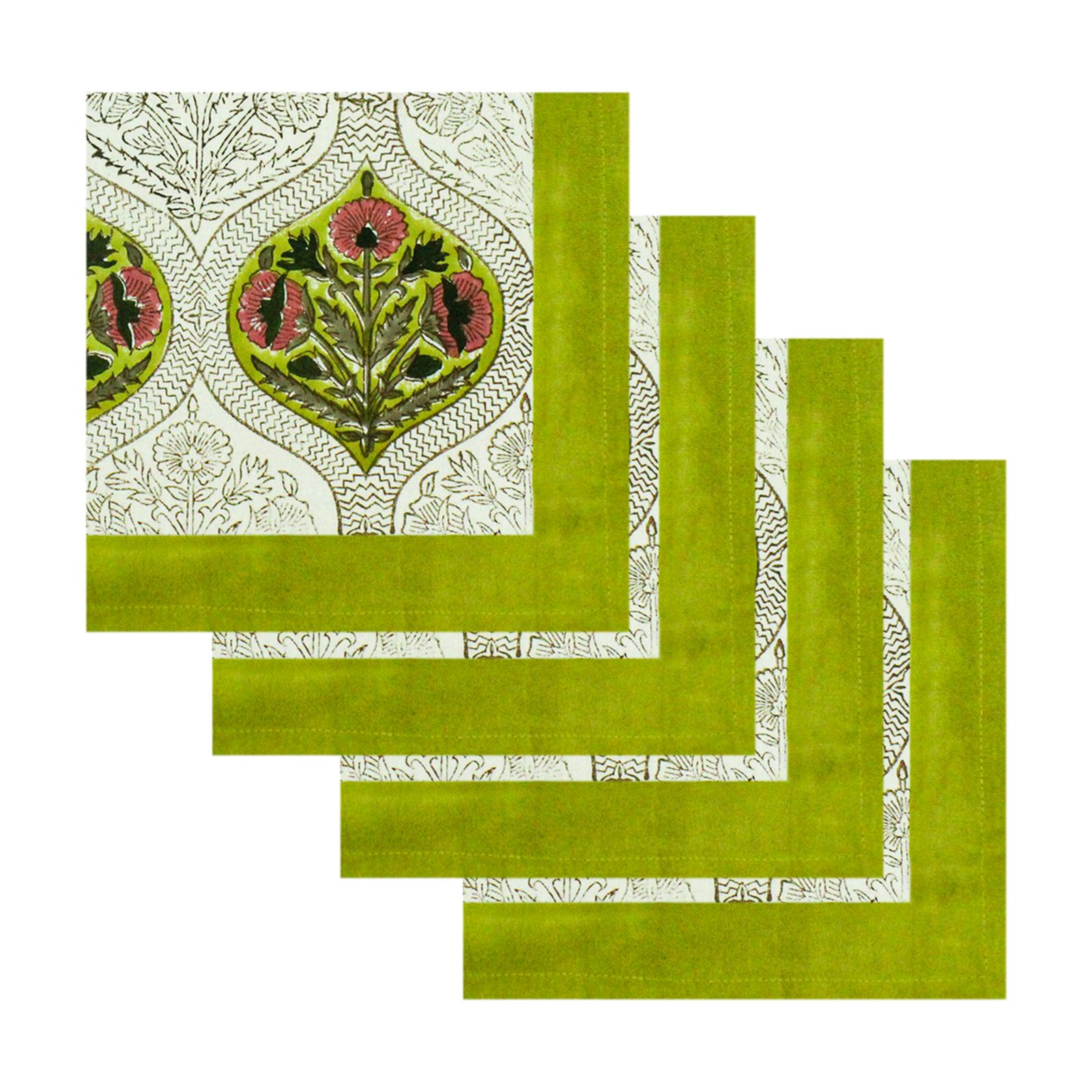 Ethnic Floral Hand Block Printed Table Napkins NP-5004 - Image 2