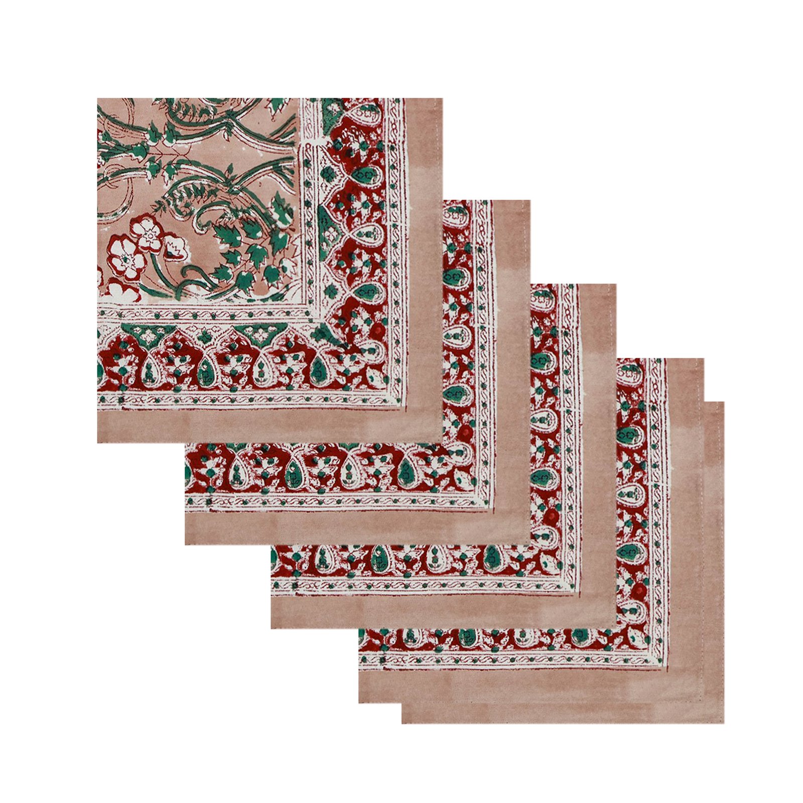 Handmade Cotton Table Napkin – Block Print NP-5009B - Image 2