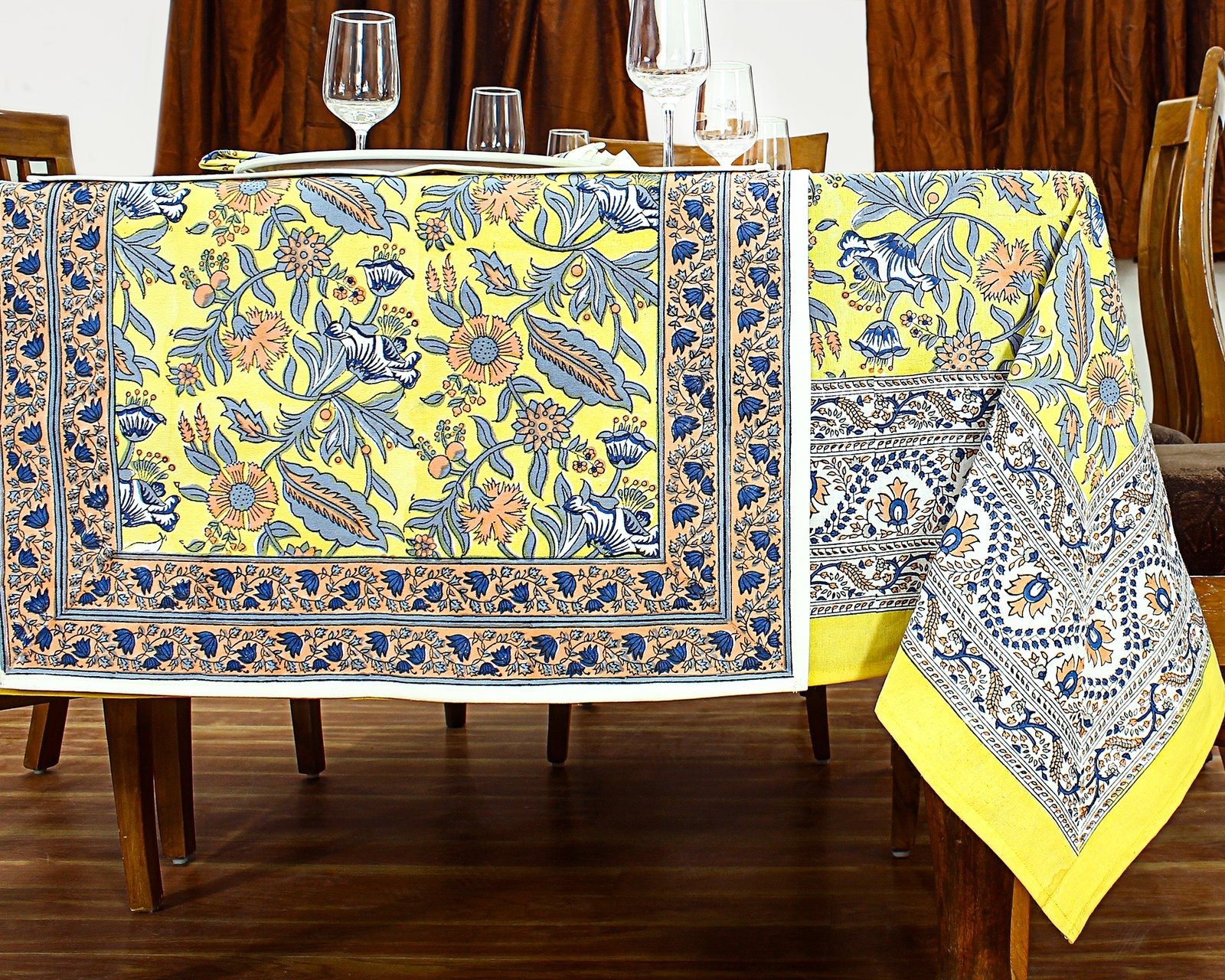 Ethnic Style Handcrafted Block Print Table Cover HG-5005 - Image 3