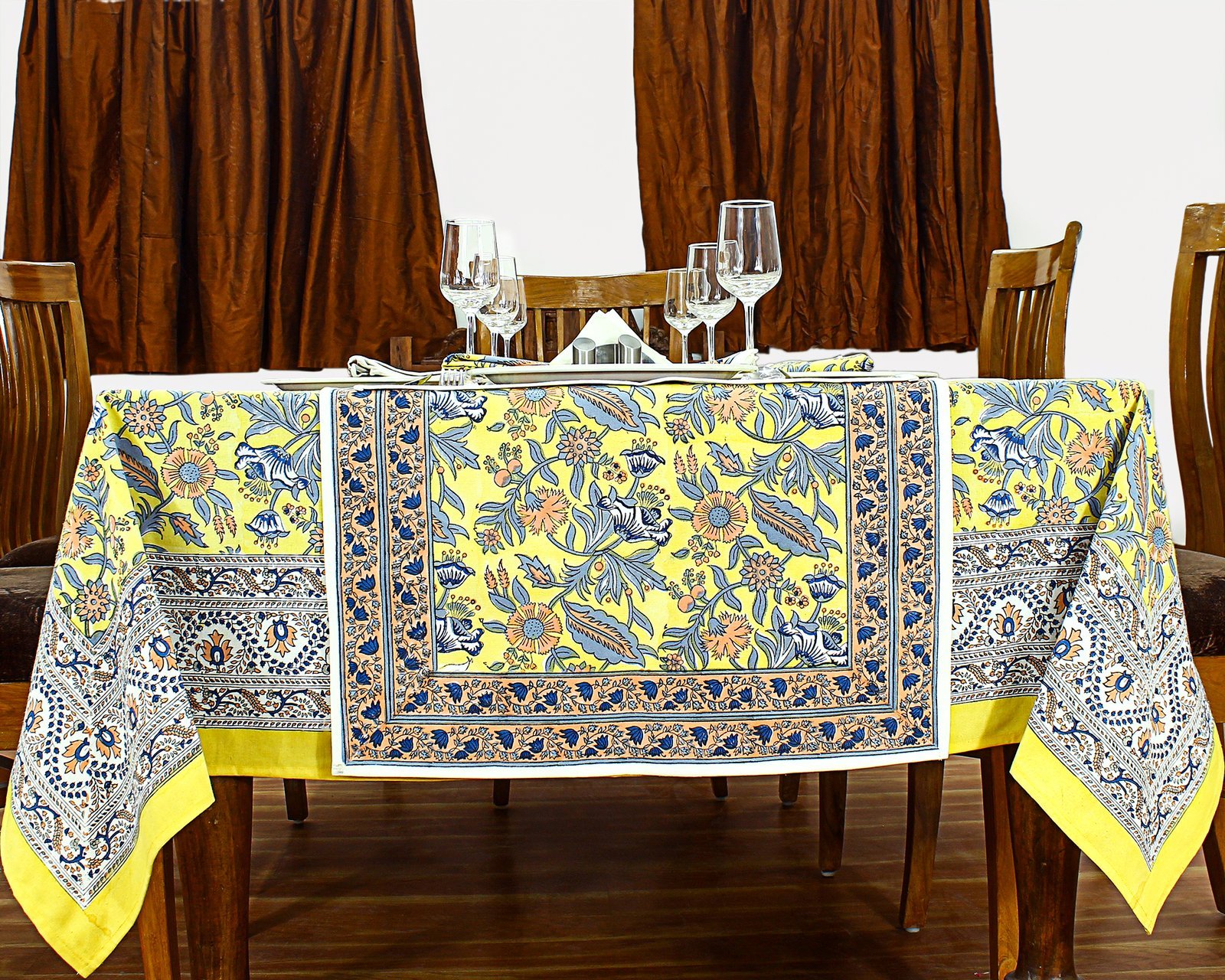 Ethnic Style Handcrafted Block Print Table Cover HG-5005 - Image 6