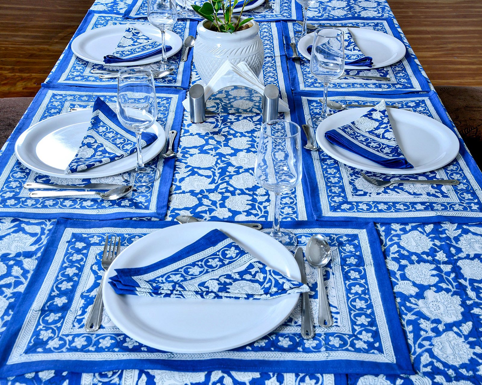 Handcrafted Cotton Tablecloth – Ethnic Block Print Rectangle HG-5006 - Image 6