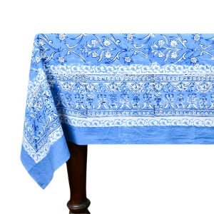 Decorative Hand Block Print Table Cloth – Botanical & Geometric Patterns HG-5007