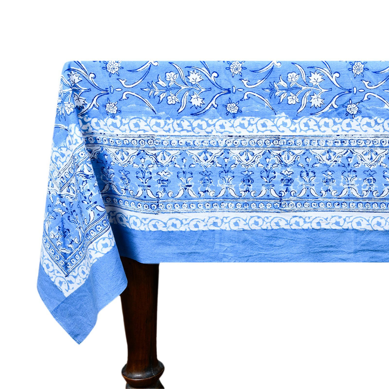 Decorative Hand Block Print Table Cloth – Botanical & Geometric Patterns HG-5007