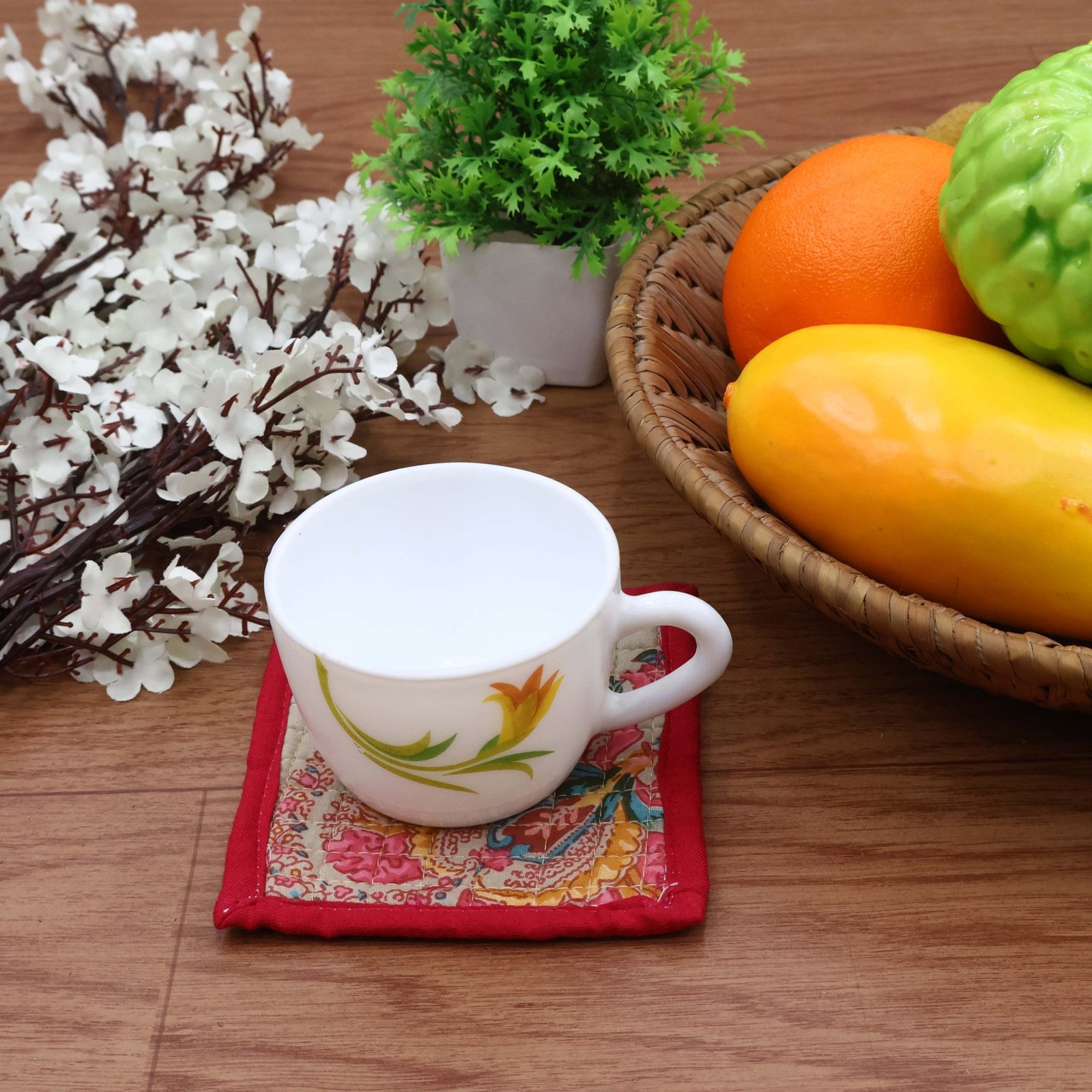 Hand Block Printed Cotton Coasters – Set of 4/6 HG-CO-06 - Image 4