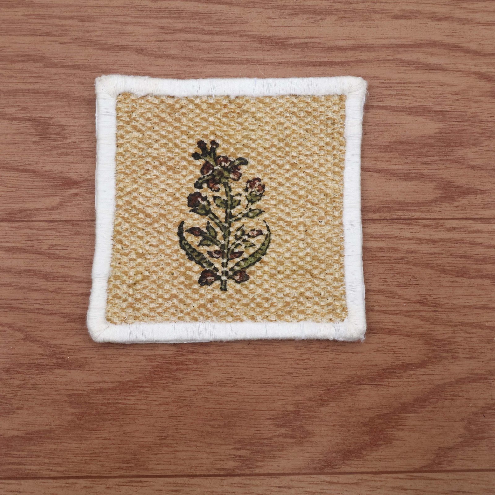 Indian Handmade Block Print Coasters – Ethnic Floral Design HG-CO-07