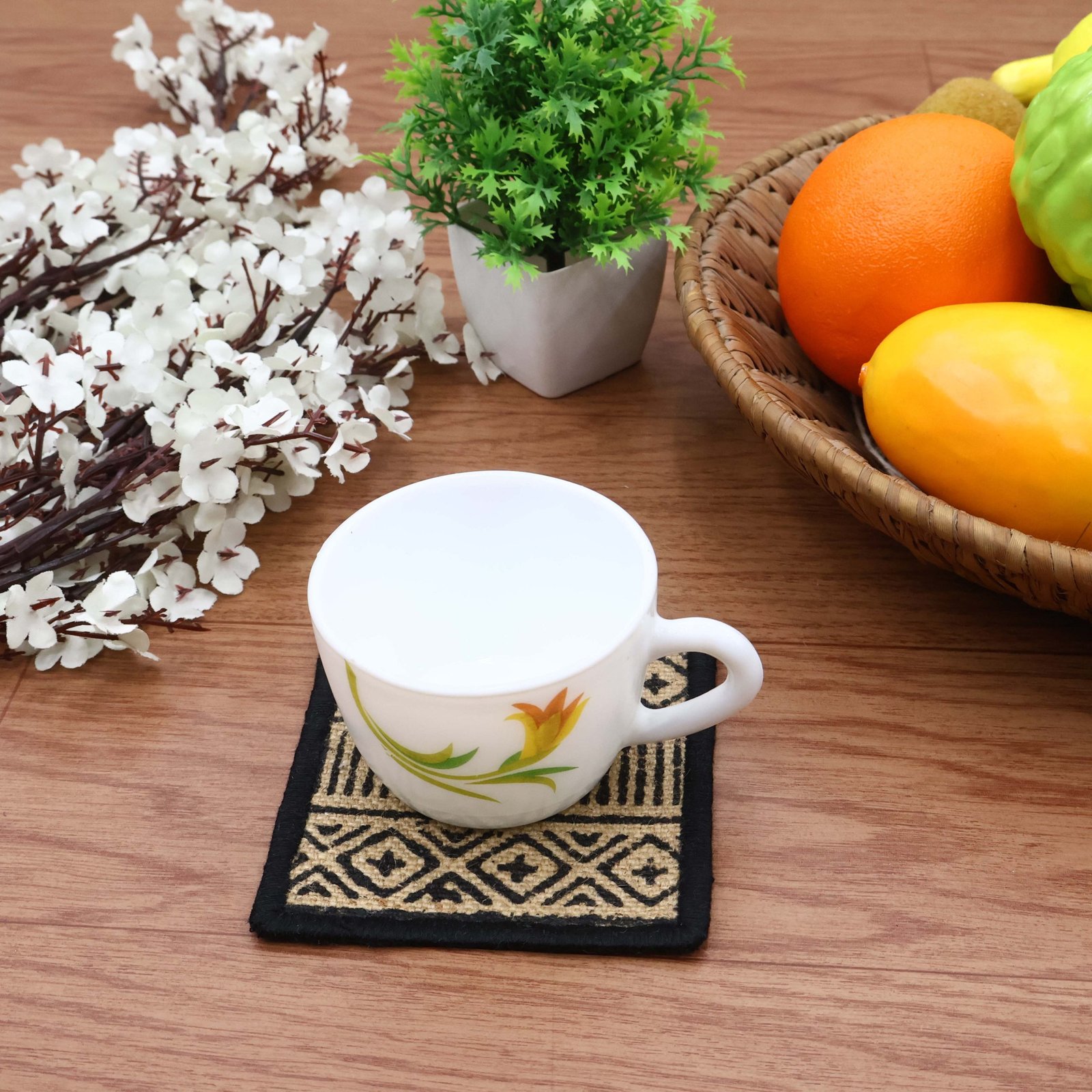 Artisan Block Printed Coasters – 100% Cotton, Handcrafted HG-CO-08 - Image 4