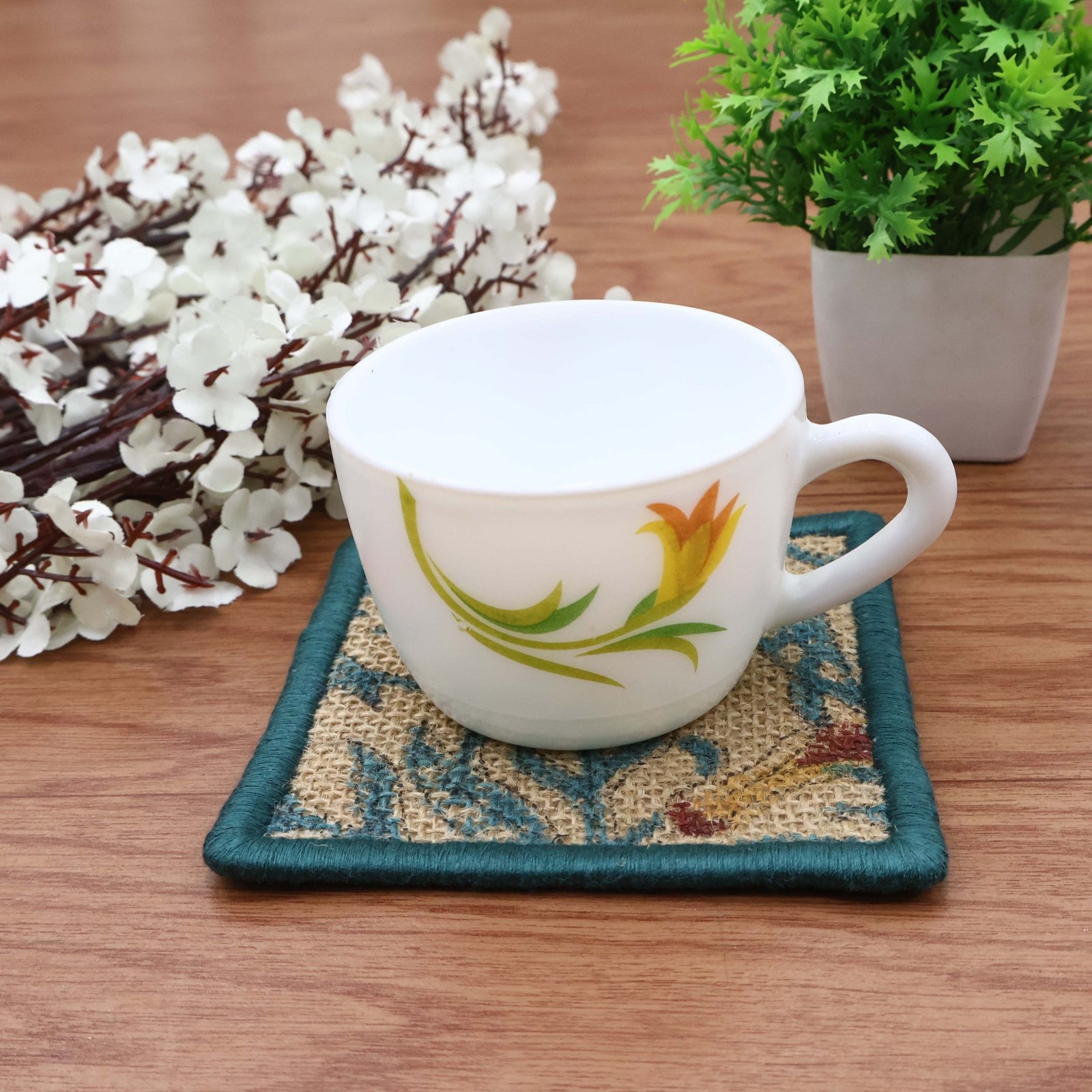 Boho Style Hand Block Printed Drink Coasters – Set of Coasters HG-CO-09 - Image 4