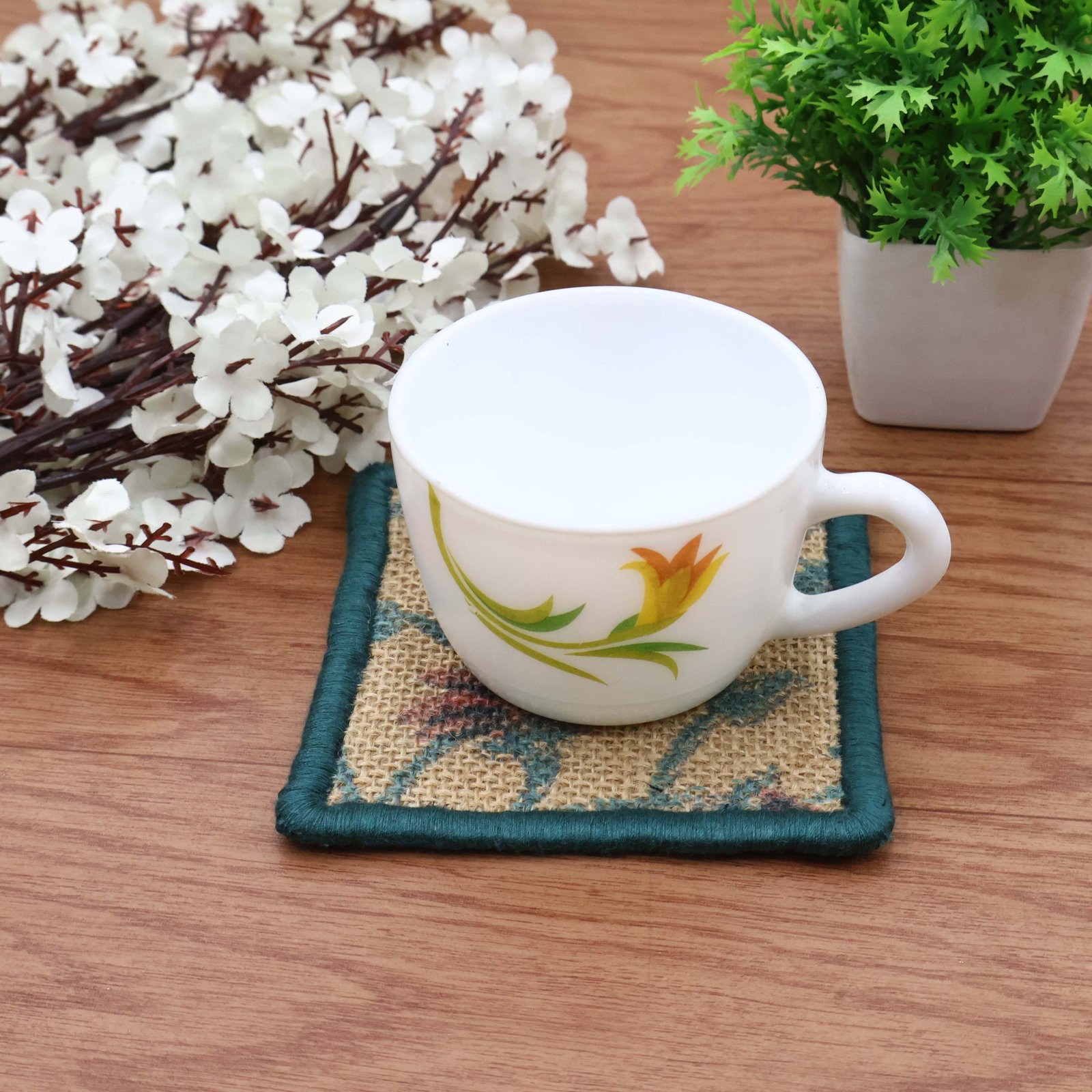 Decorative Hand Block Print Cotton Coasters – Vintage Charm HG-CO-10 - Image 3