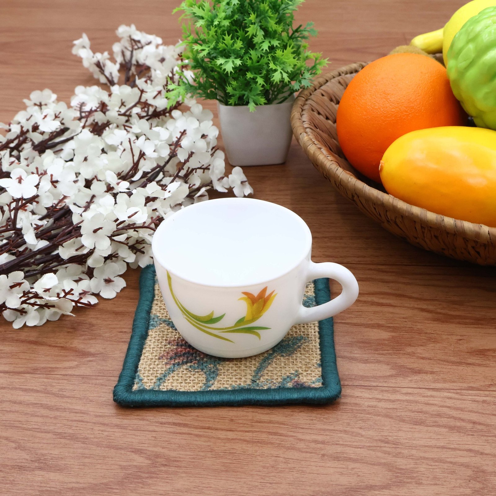 Decorative Hand Block Print Cotton Coasters – Vintage Charm HG-CO-10 - Image 4