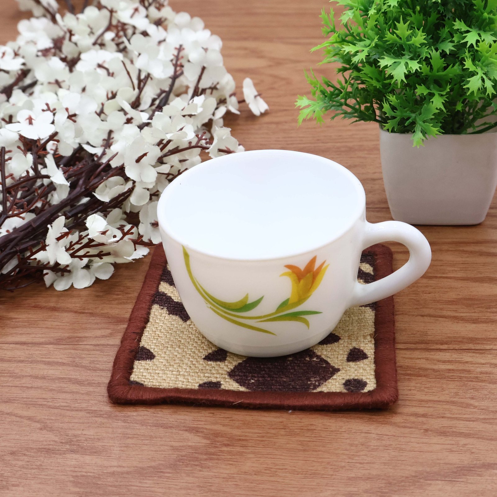 Ethnic Indian Coasters – Handmade Block Print Set HG-CO-11 - Image 4