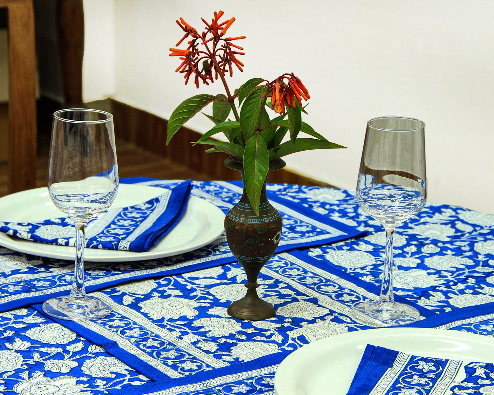 Indian Cotton Round Table Cloth – Ethnic Block Print Pattern HG-RTC-5004 - Image 6